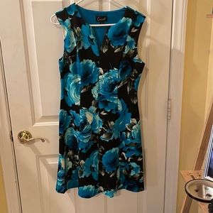 Black with blue flowers